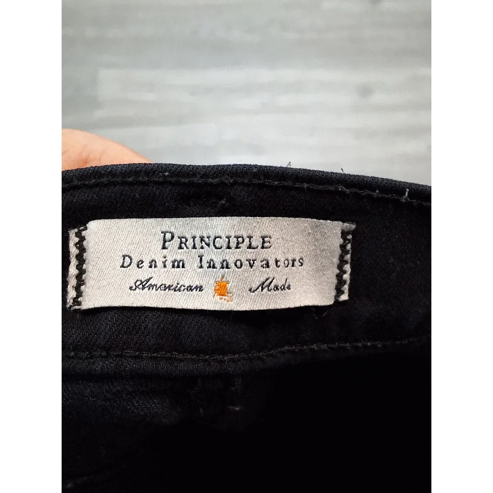 Principle Denim Innovators Gem Black Skinny Jeans‎ High Rise Raw Hem Size 27